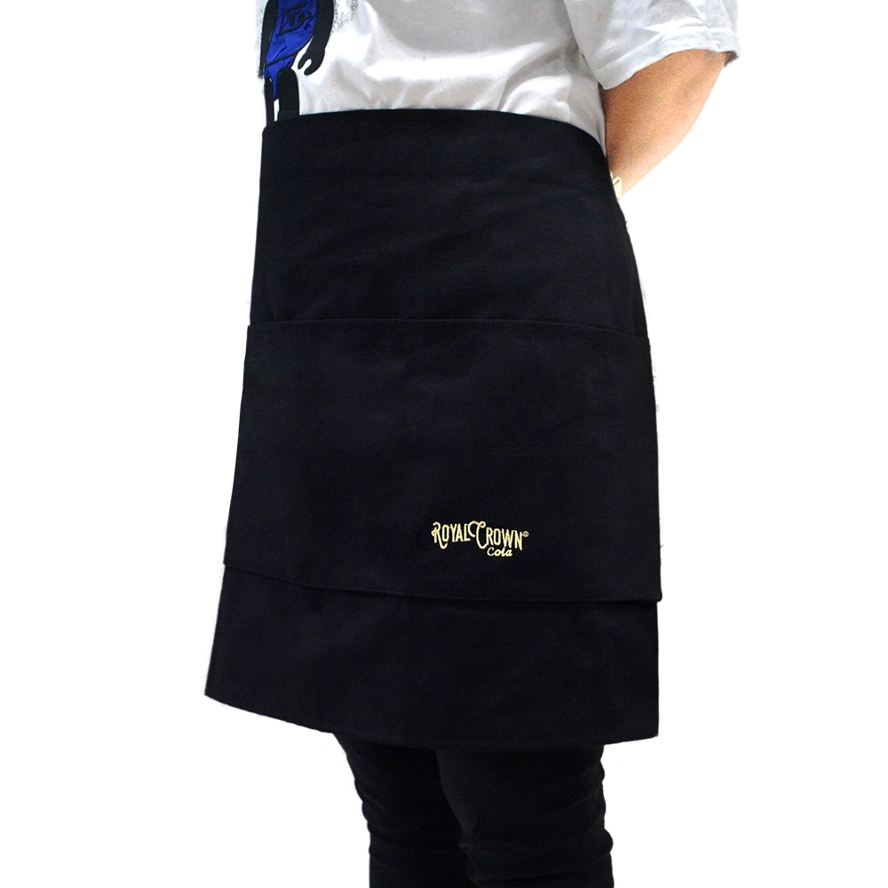 Custom Embroidery Logo Design Cotton Polyester Thick Waiter Waist Aprons Kitchen