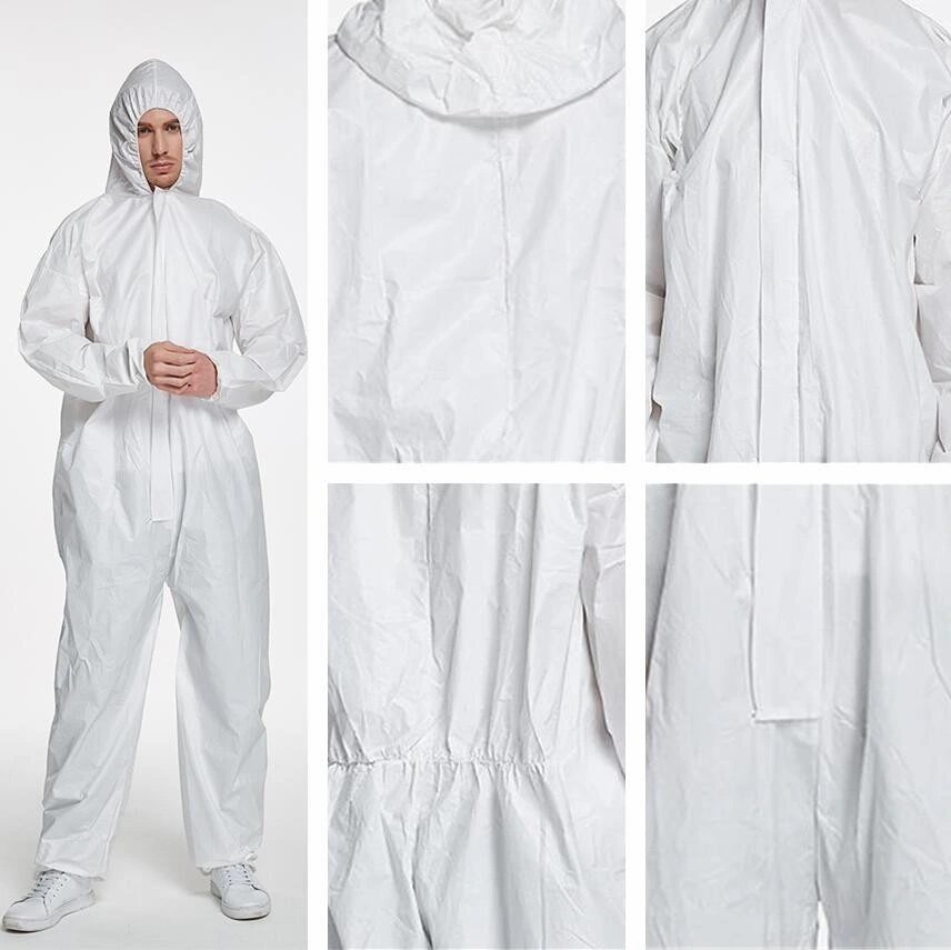 Non Sterilization White Woven Microporous PPE Ppes Suit Medical Disposable Coveralls with Good Service