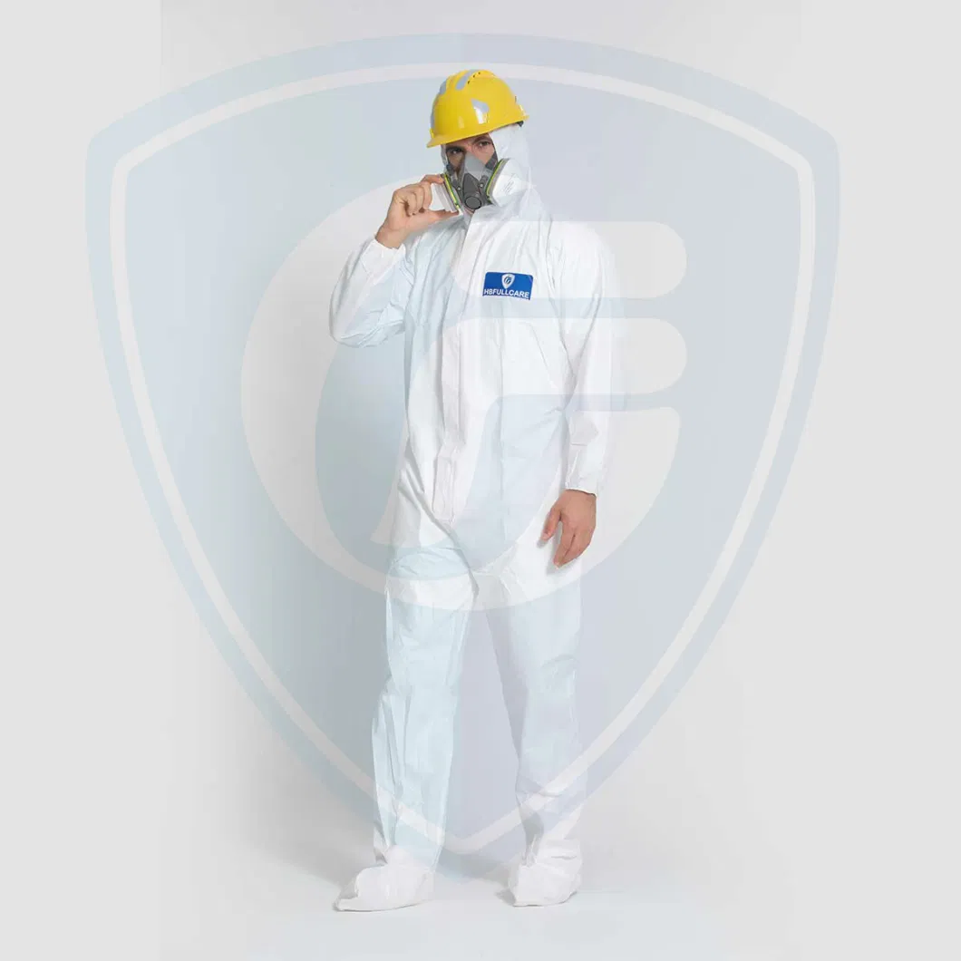 Waterproof Microporous Medical Hospital Plastic PP+PE SMS Polypropylene Nonwoven Disposable Protective Coverall