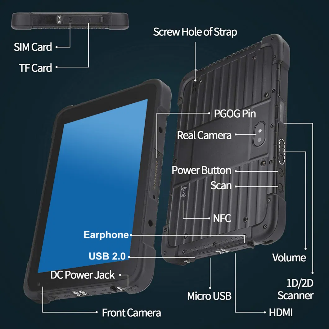 8 Inch Windows10 Industrial PC Rugged Tablet IP67 Protection