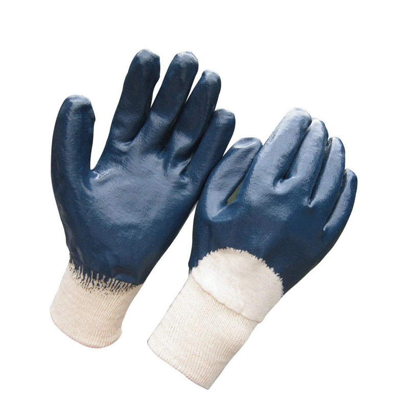 Blue Nitrile Fully Dipped Gloves Work Glove China