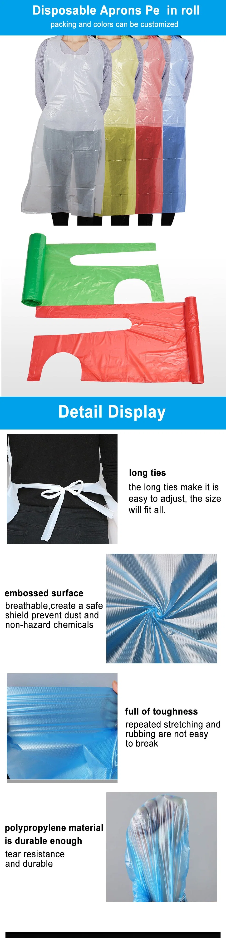 Plastic PE Aprons Difference Types of Single Use Disposable Aprons in Roll