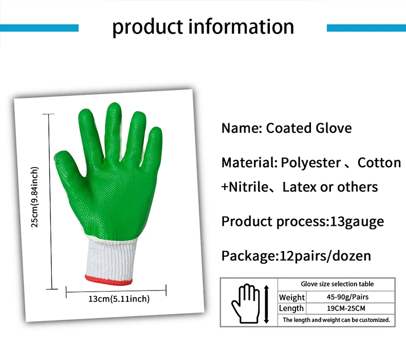 China Wholesale PU/Rubber/Nitrile Coated Industrial Labor Protection Safety Work Gloves for Working