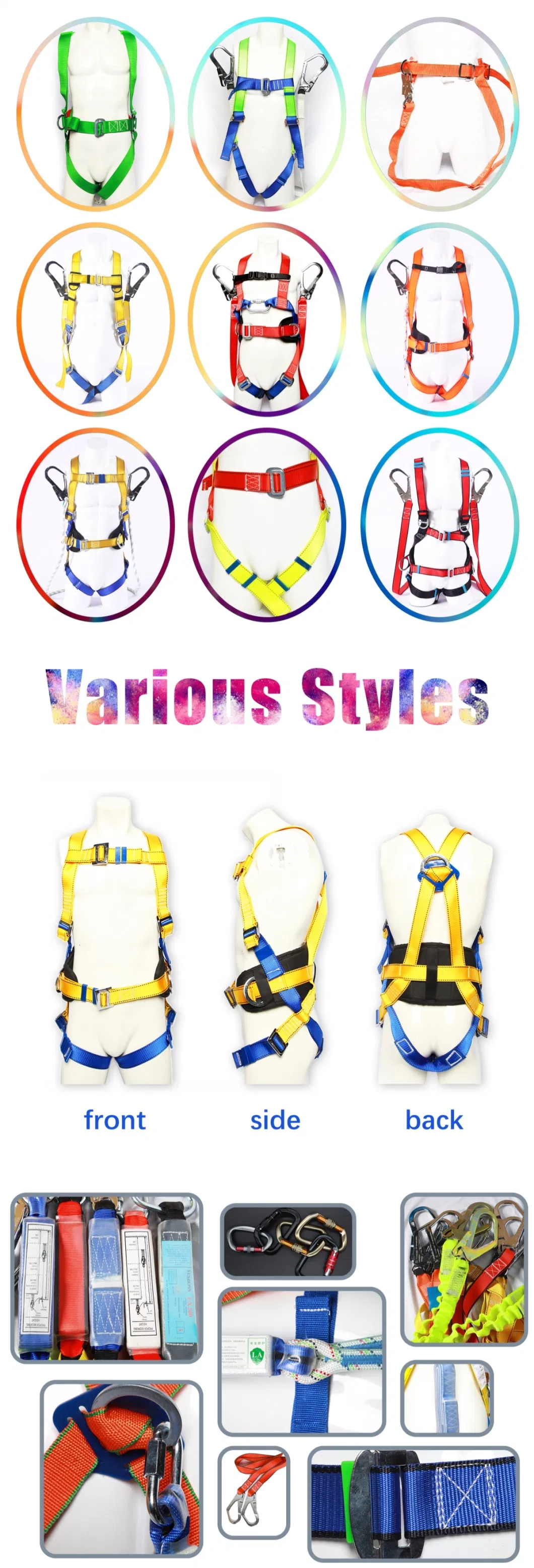 CE Standard Shoulder and Waist and Leg Protection Climbing Rescue Industrial High Quality Style Full Body Safety Harness