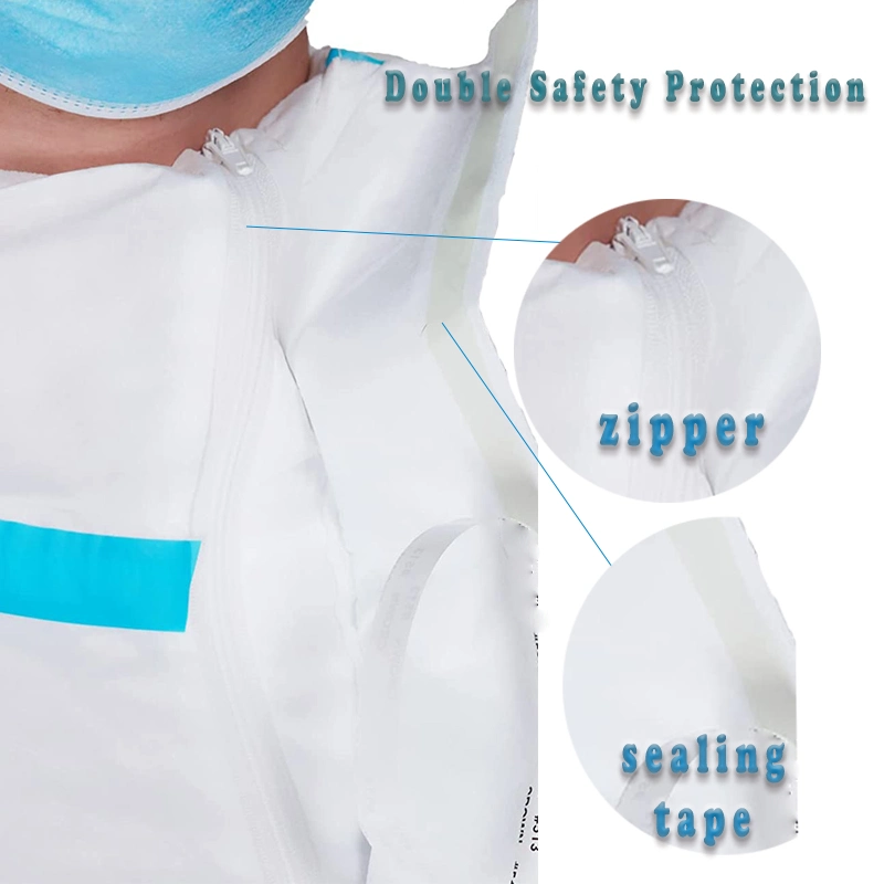 Disposable PPE Safety Clothing Suit Type 5/6 Medical PPE Cover Microporous Strip Protective Coverall for Hospital