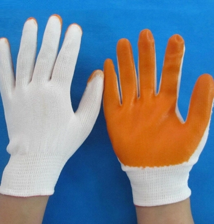 Professional Industrial Polyester Nylon Coated Grey Nitrile Working Labor Protection Gloves