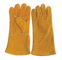 Red Color Cow Split Leather Safety Work Gloves for Welding Industry (6504. RD)